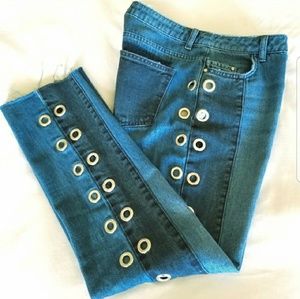Missguided, grommet eyelet detailed jeans